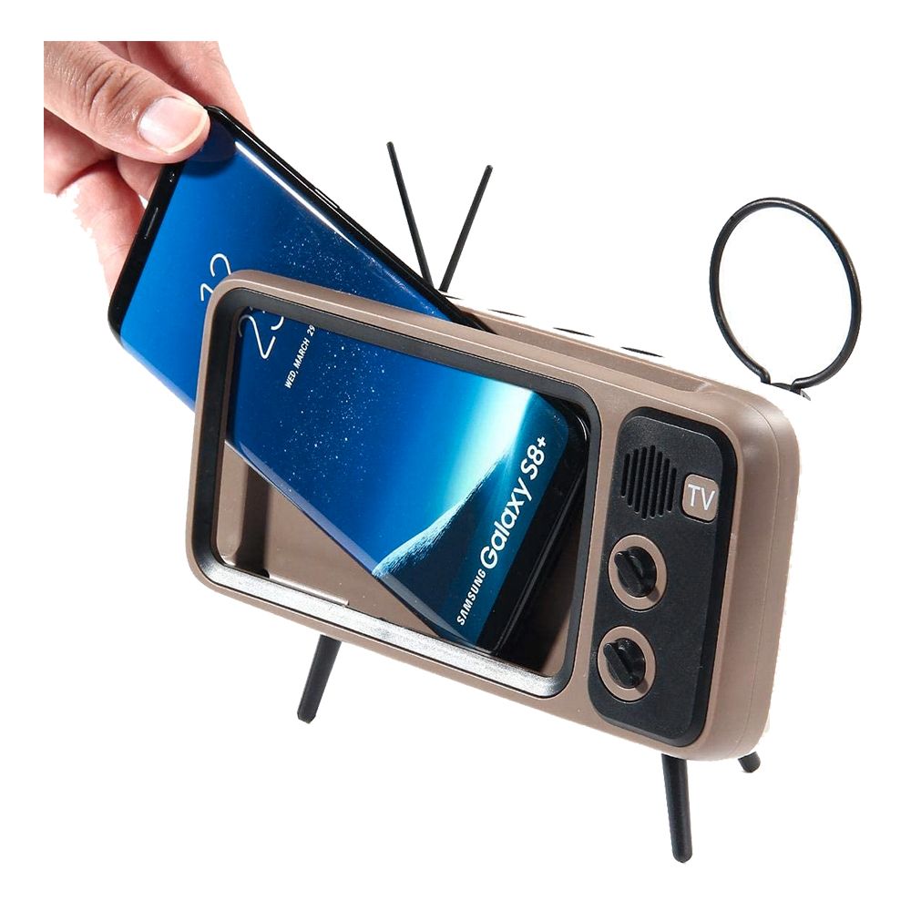 Retro TV Bluetooth Høyttaler med Mobilholder