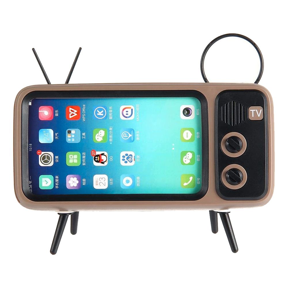Retro TV Bluetooth Høyttaler med Mobilholder