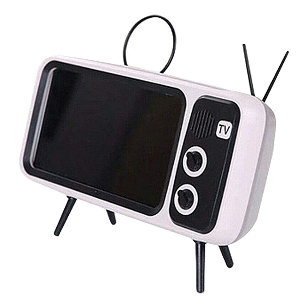 Retro TV Bluetooth Høyttaler med Mobilholder