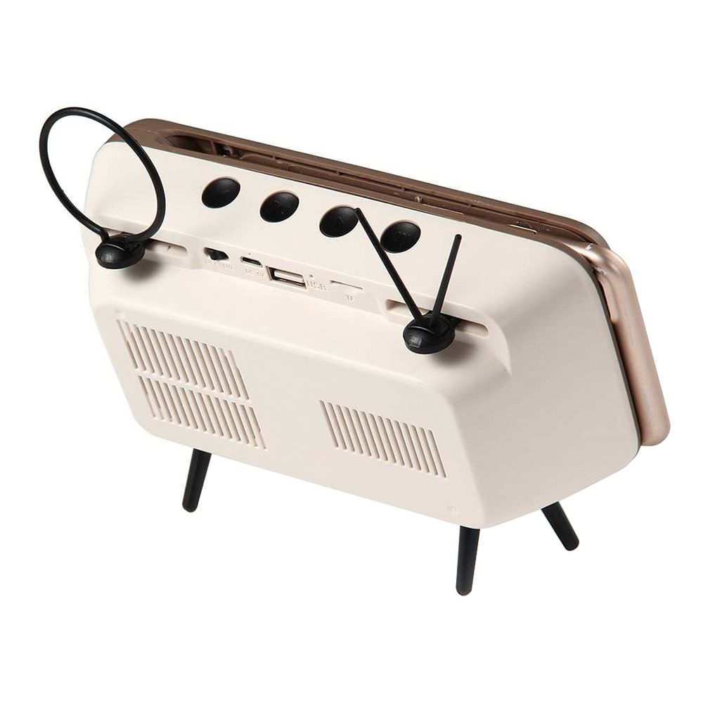 Retro TV Bluetooth Høyttaler med Mobilholder