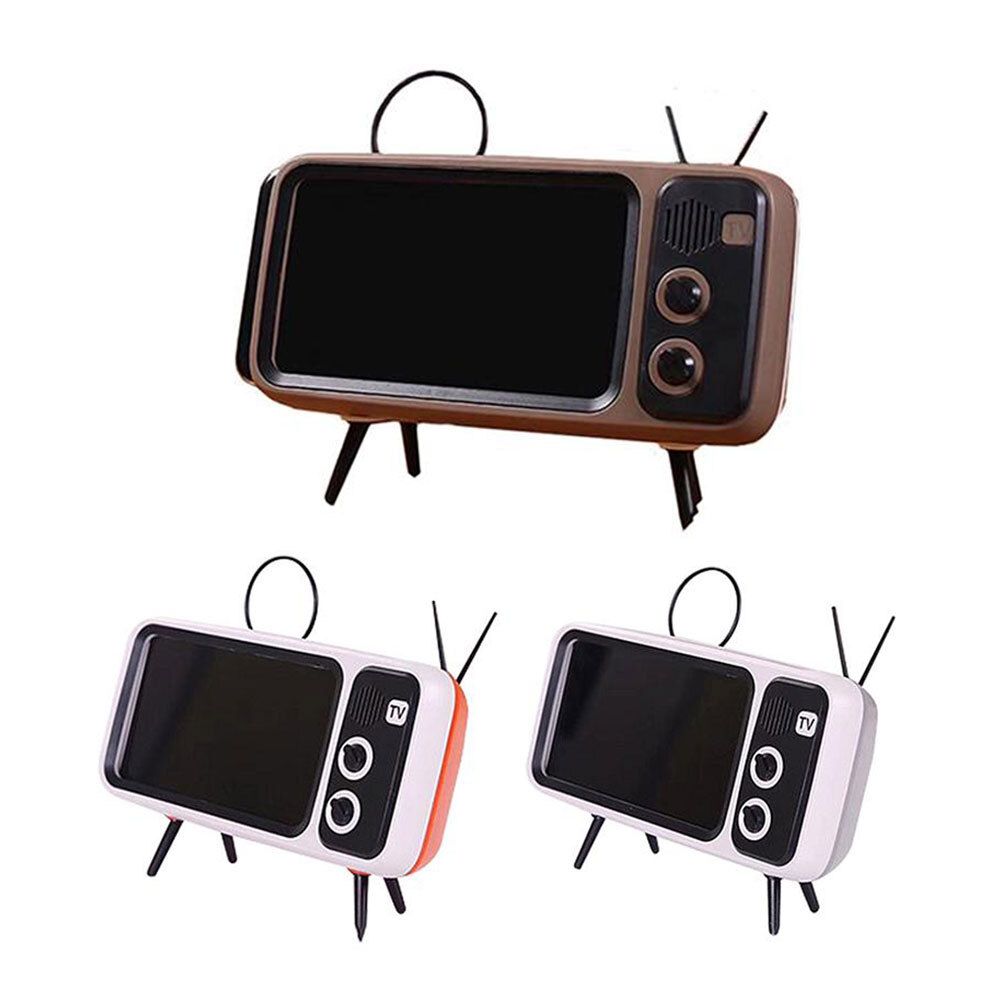 Retro TV Bluetooth Høyttaler med Mobilholder