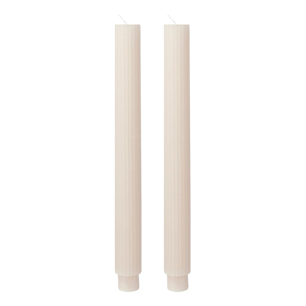 Ribbade Kronljus Naturvit