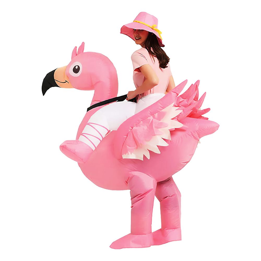 Ridende Flamingo Oppblåsbar Kostyme