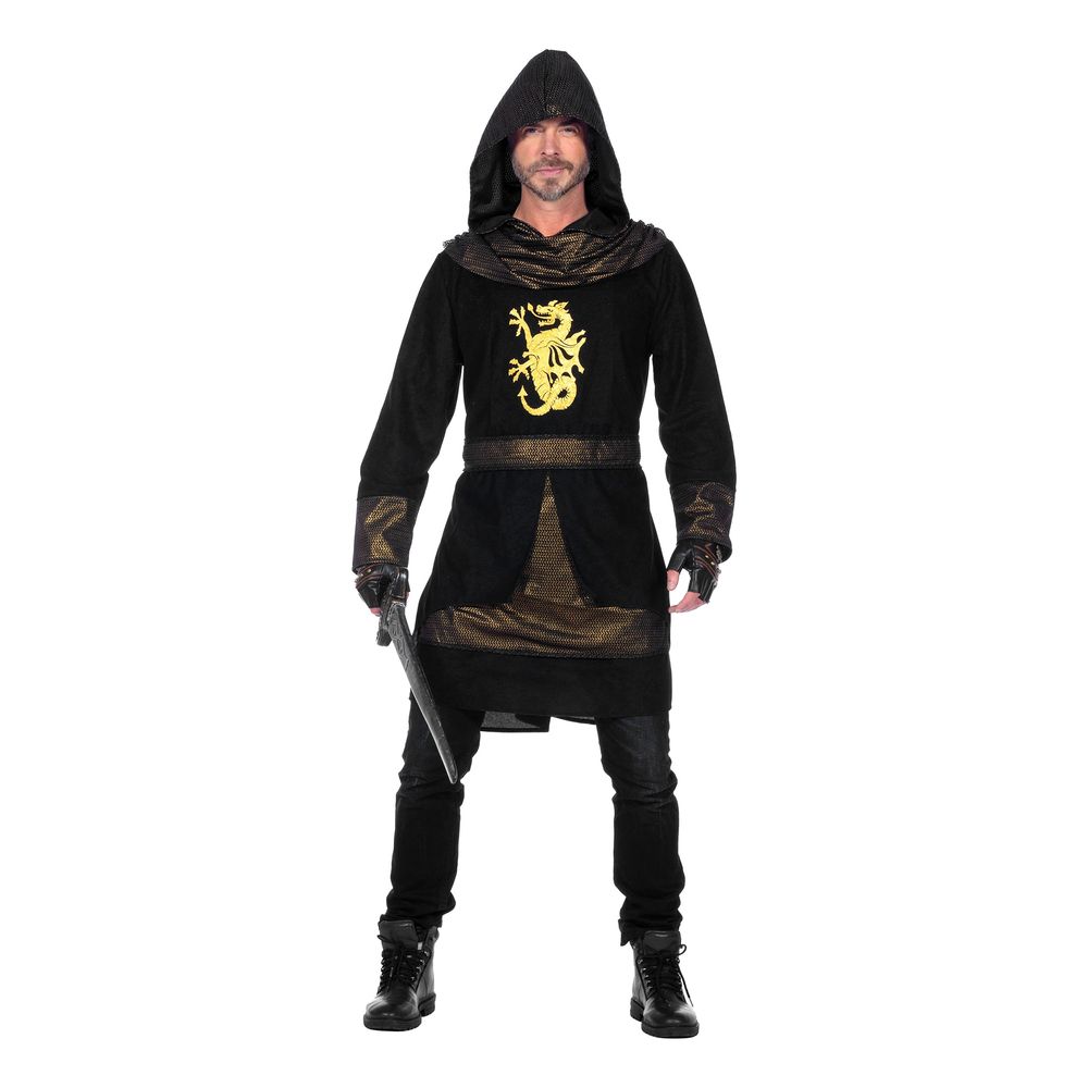 Ridder Sort/Guld Kostume