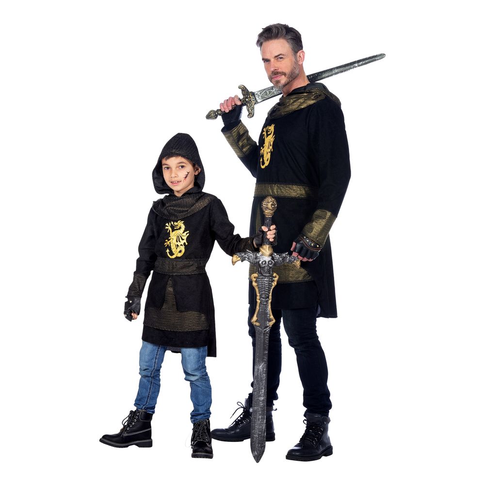 Ridder Sort/Guld Kostume