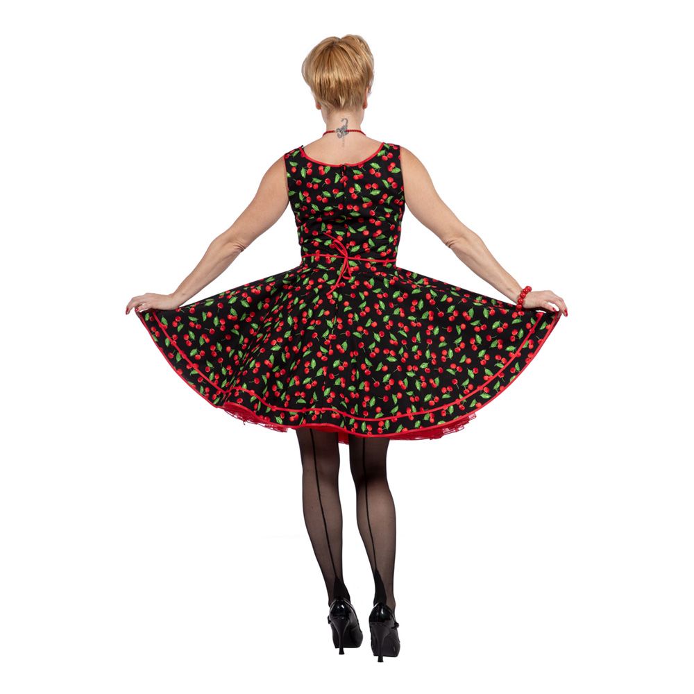 Rockabilly Kjole med Kirsebær Kostyme