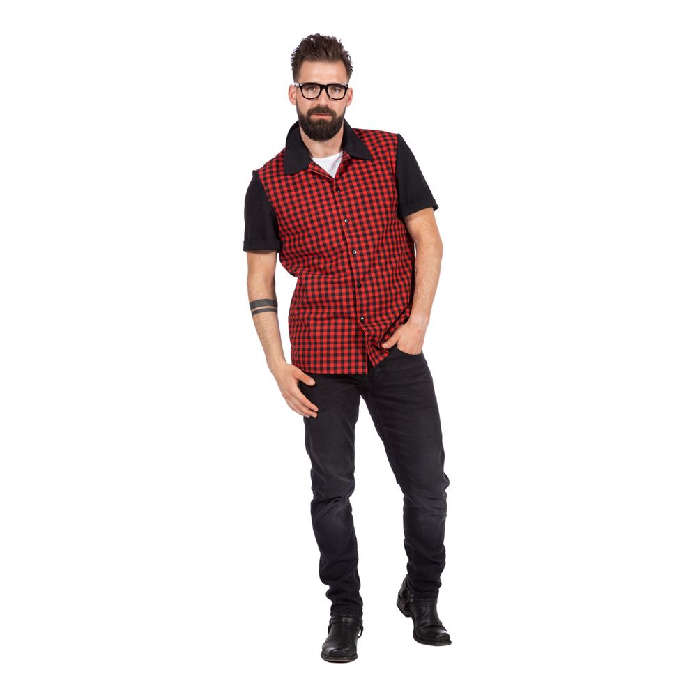 Rockabilly Paita Punainen/Musta Miesten