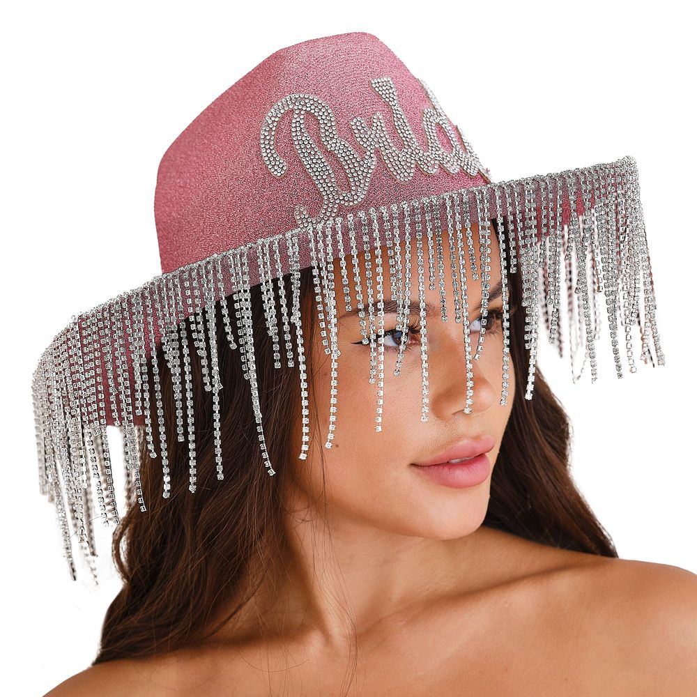 Rosa Cowboyhatt Bride med Strass