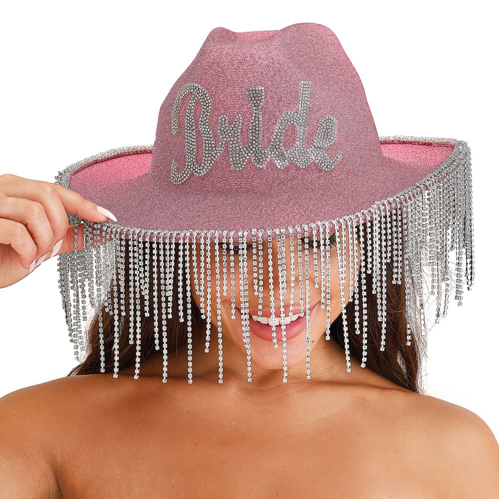 Rosa Cowboyhatt Bride med Strass