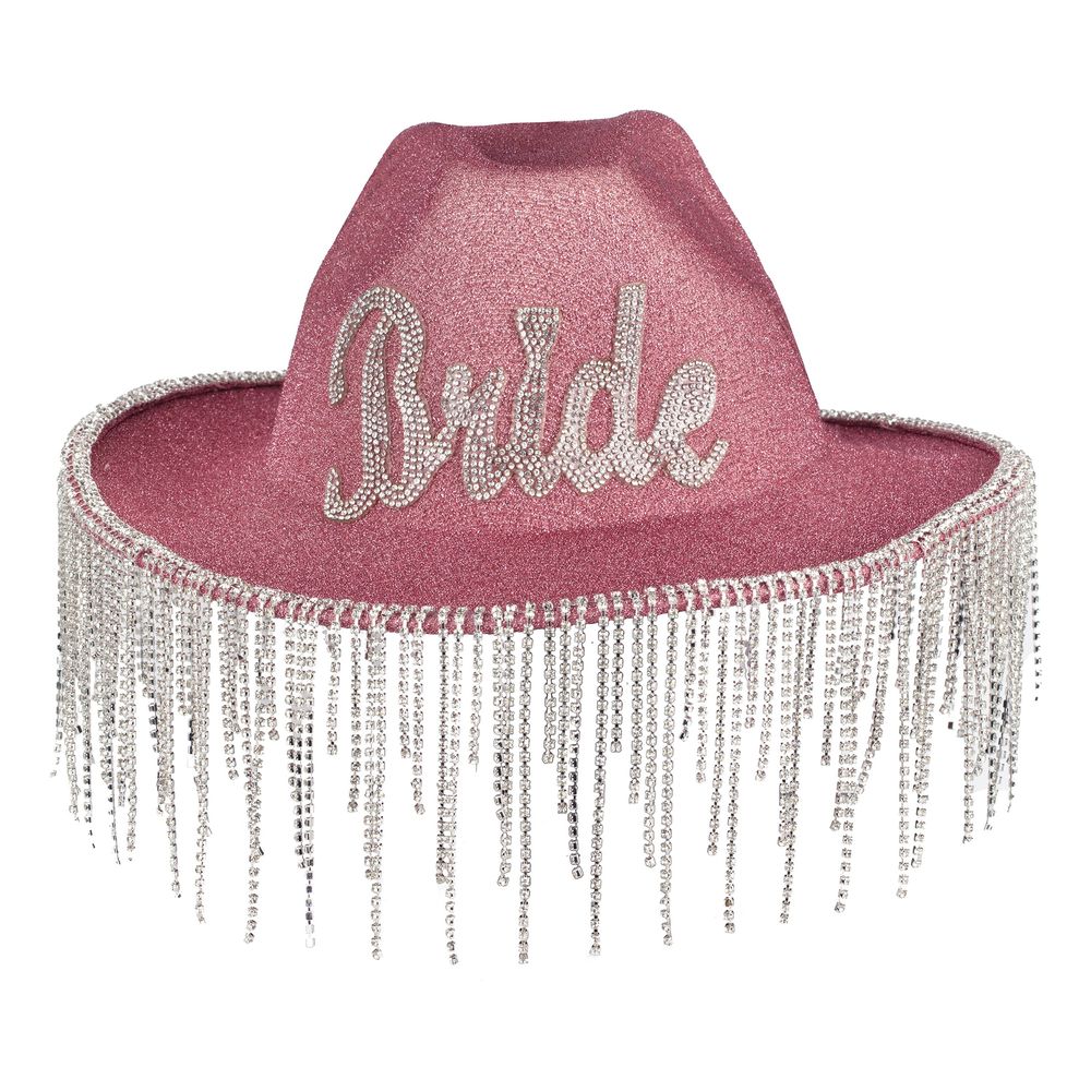 Rosa Cowboyhatt Bride med Strass