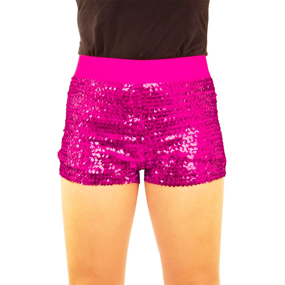 Lyserøde Hotpants med Pailletter