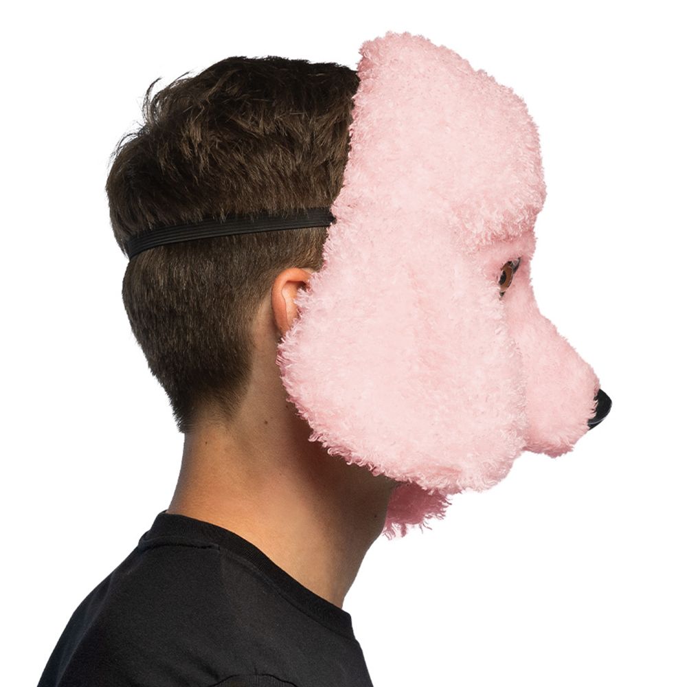 Lyserød Puddel Halvmaske
