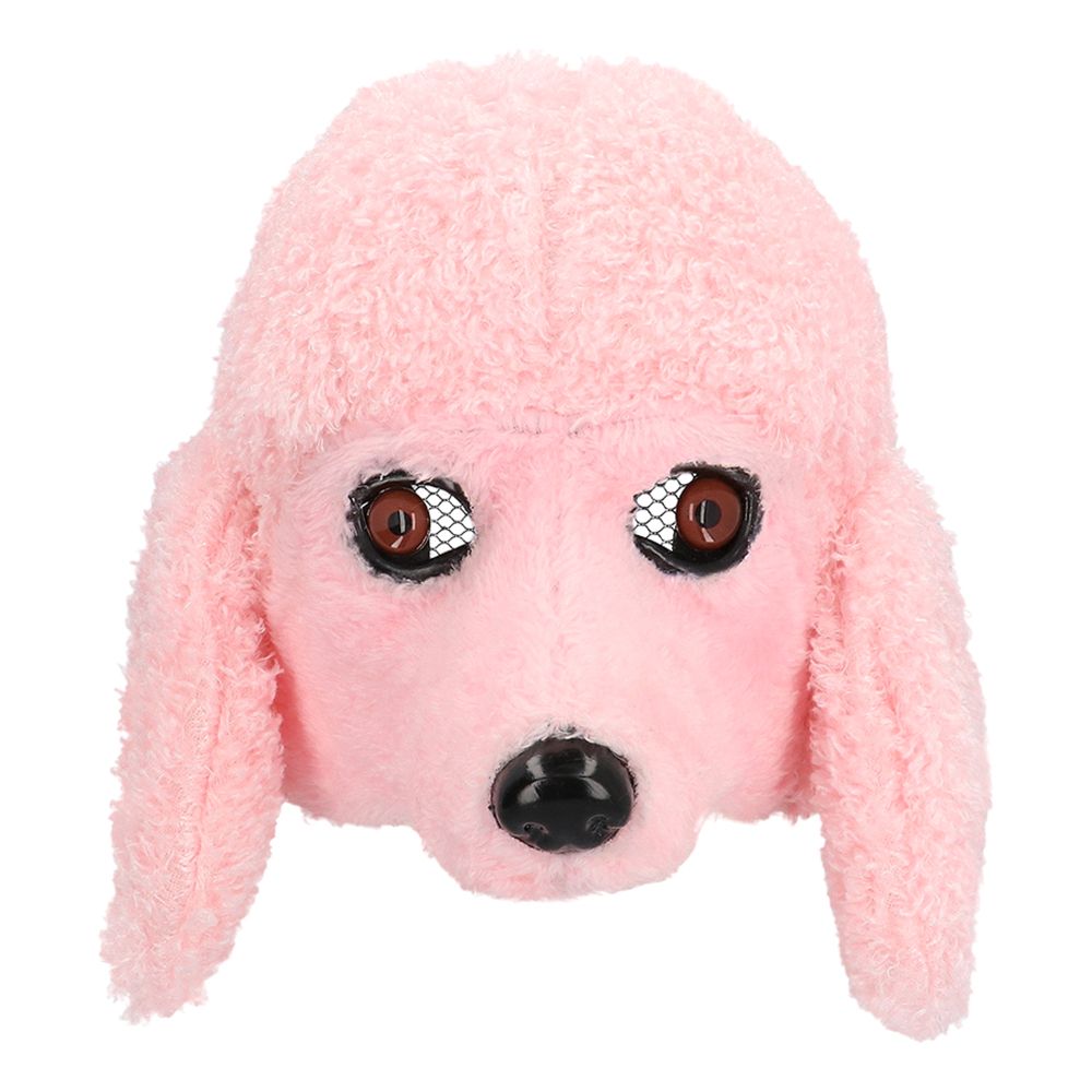 Lyserød Puddel Halvmaske