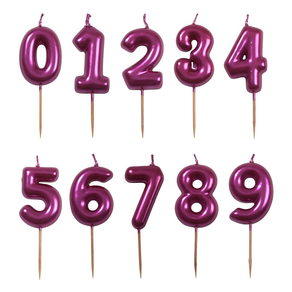 Vaaleanpunainen Kakkukynttilä Numero