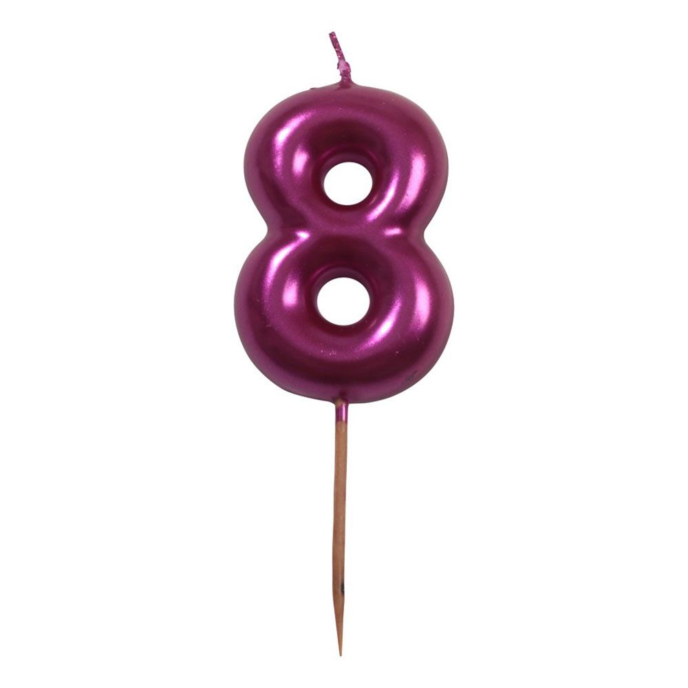 Vaaleanpunainen Kakkukynttilä Numero