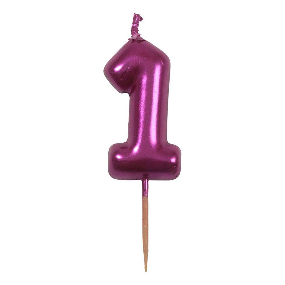 Vaaleanpunainen Kakkukynttilä Numero