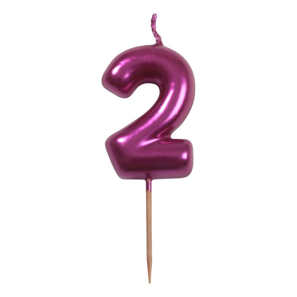 Vaaleanpunainen Kakkukynttilä Numero