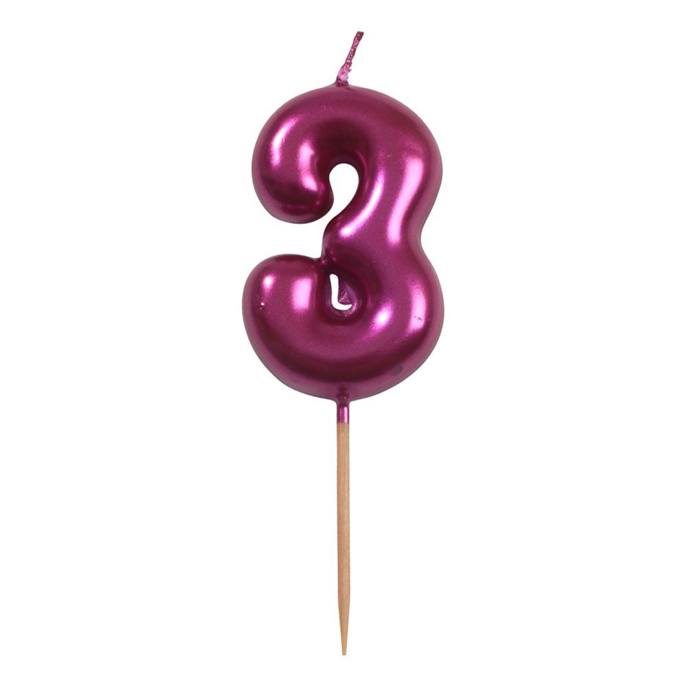 Vaaleanpunainen Kakkukynttilä Numero