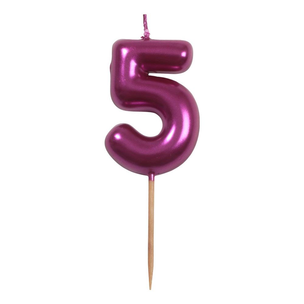 Vaaleanpunainen Kakkukynttilä Numero