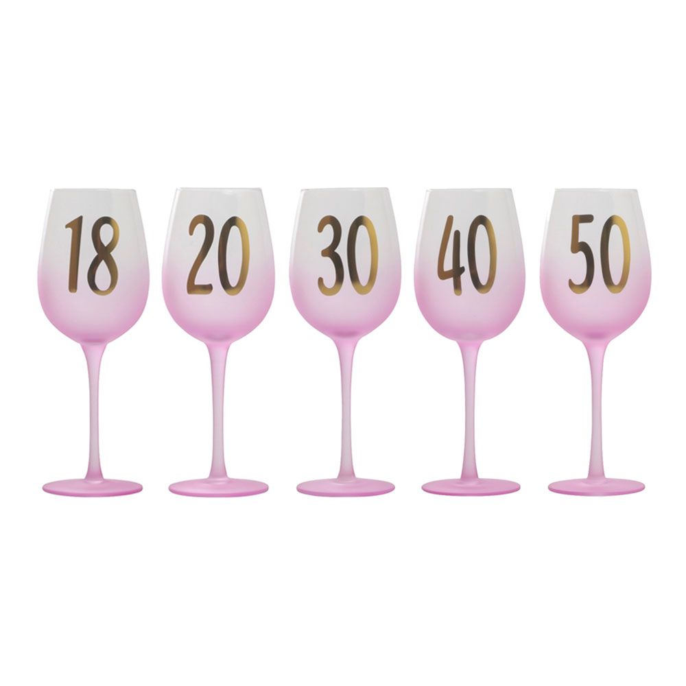 Rosa Vinglass med Tall