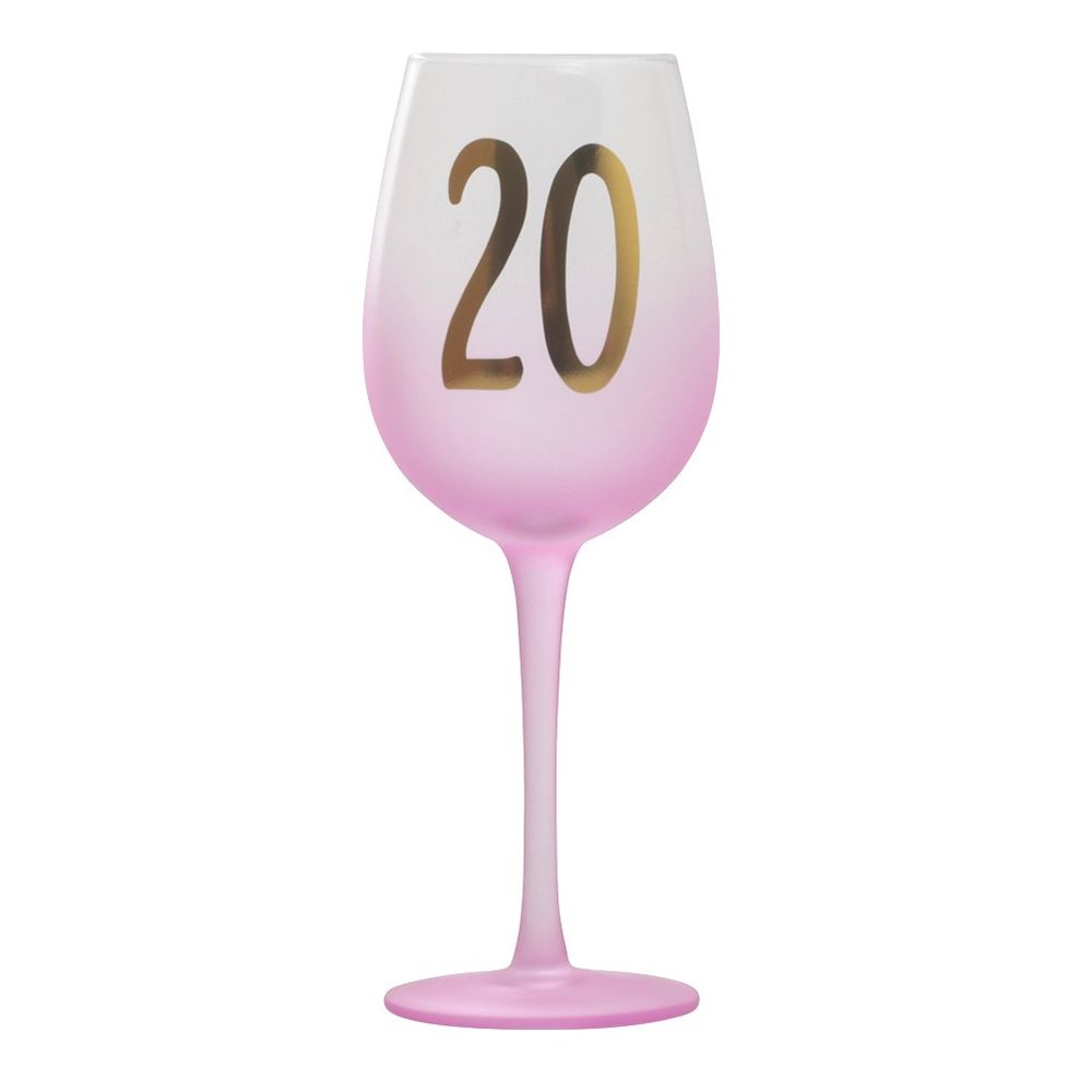 Rosa Vinglass med Tall