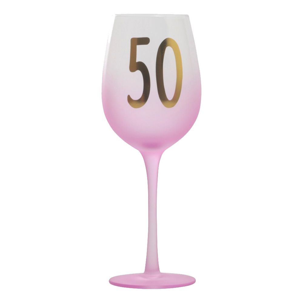 Rosa Vinglass med Tall