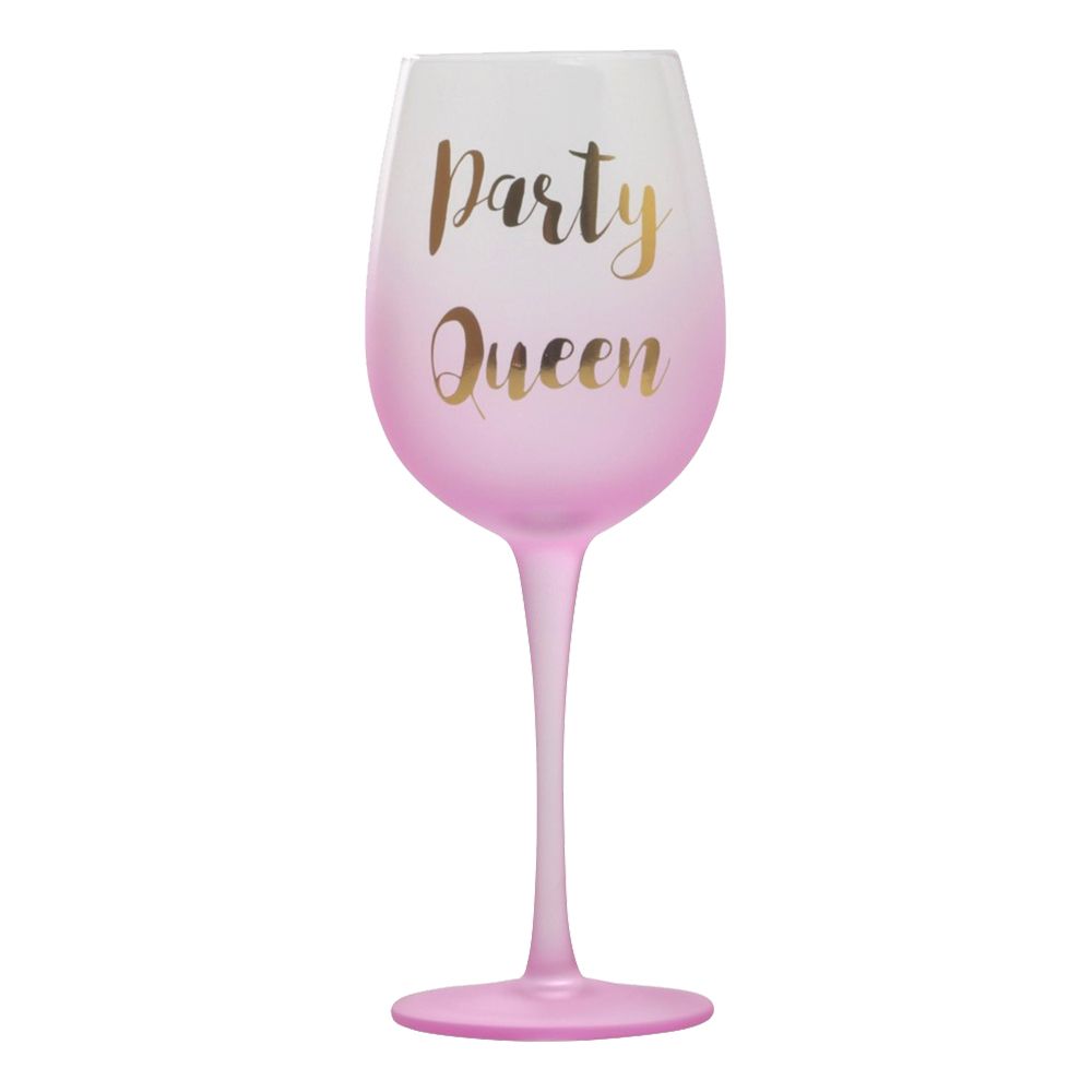 Lyserød Vinglas Party Queen