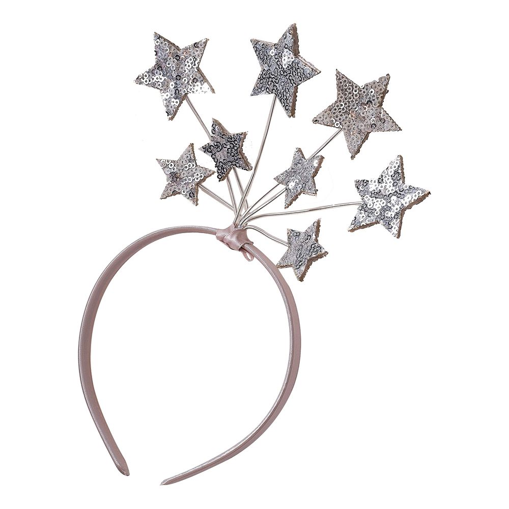 Rosa/Silver Diadem med Stjärnor Barn