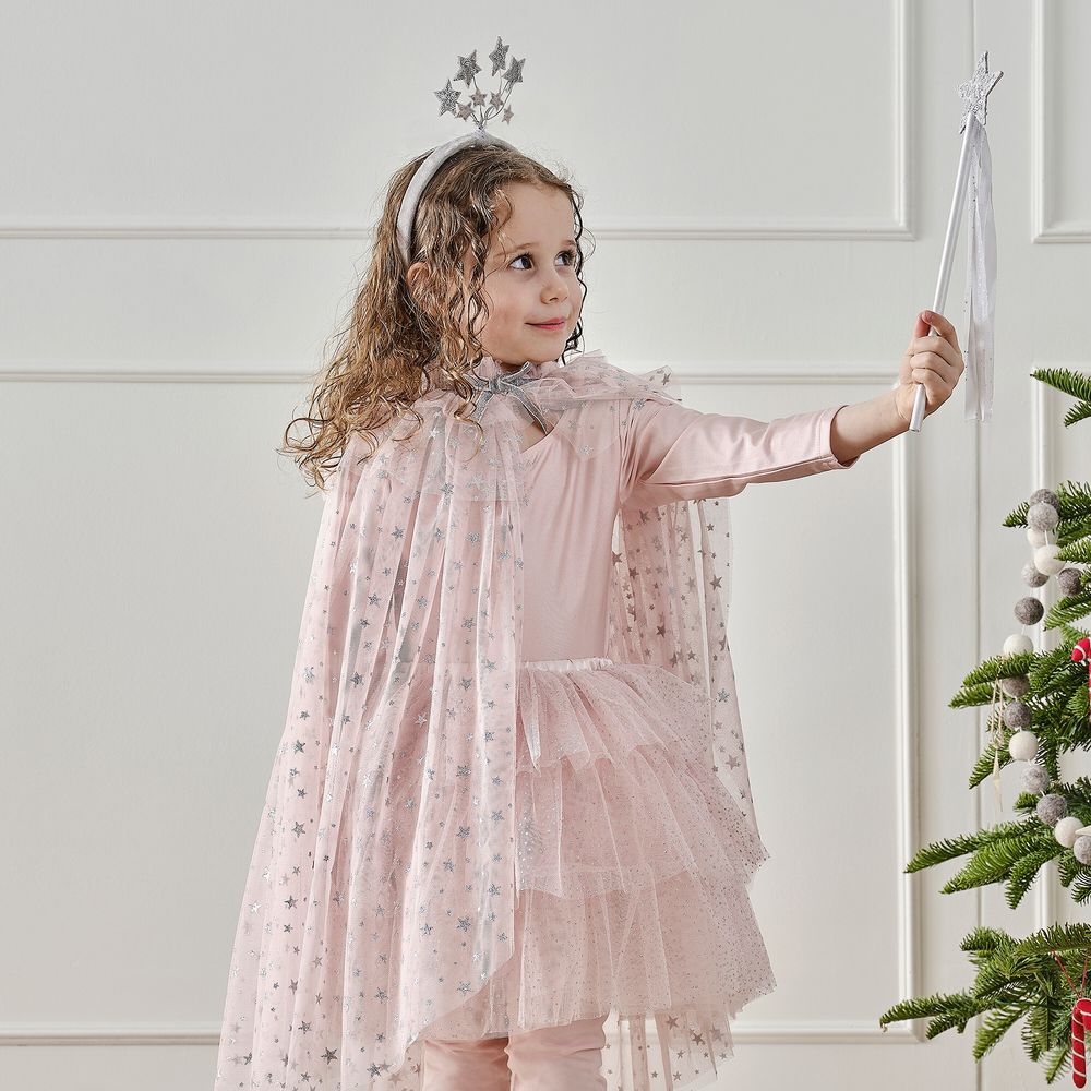 Rosa/Silver Diadem med Stjärnor Barn
