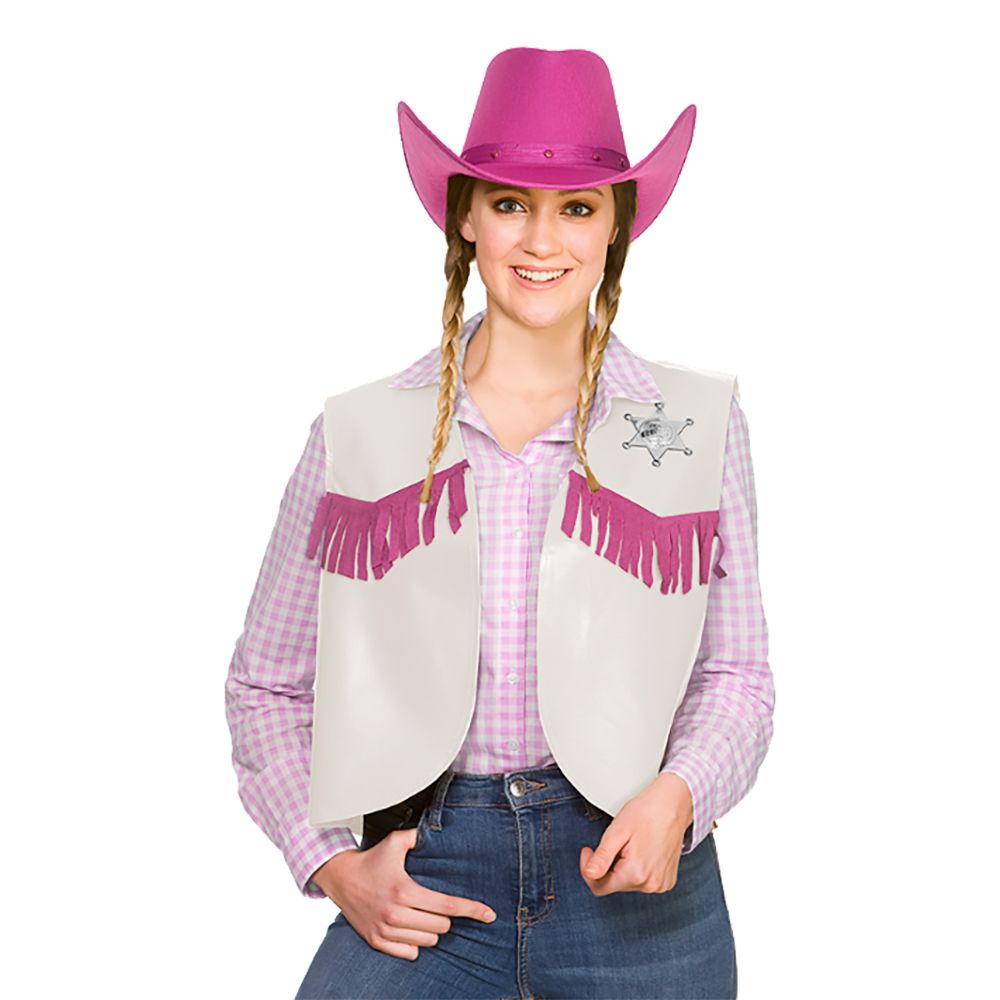 Rosa/Hvit Sheriffvest