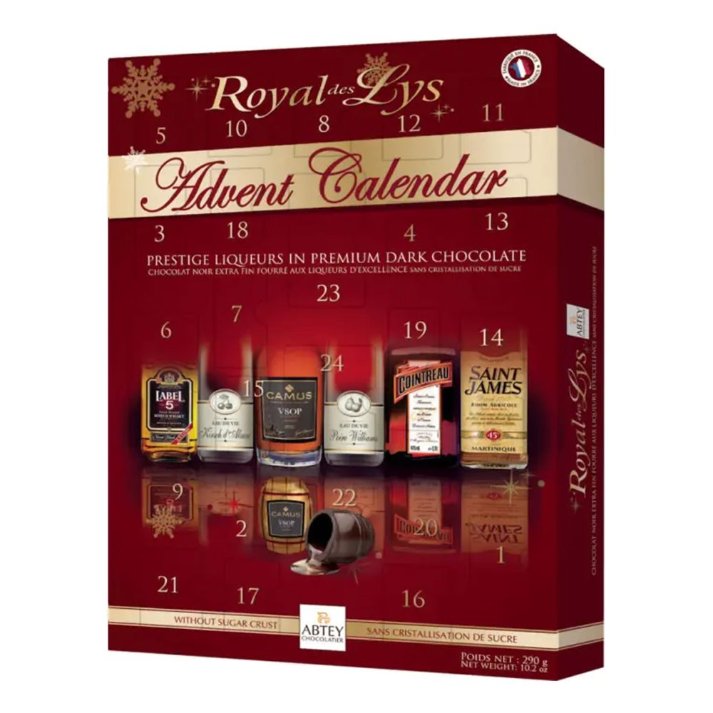 Royal Des Lys Adventskalender med Spritfylld Choklad
