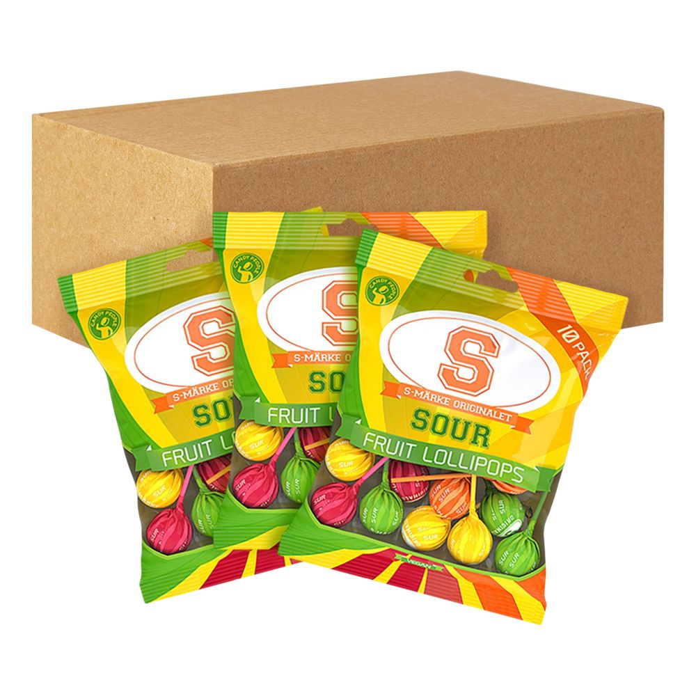 S-märke Sour Fruit Klubbor Storpack