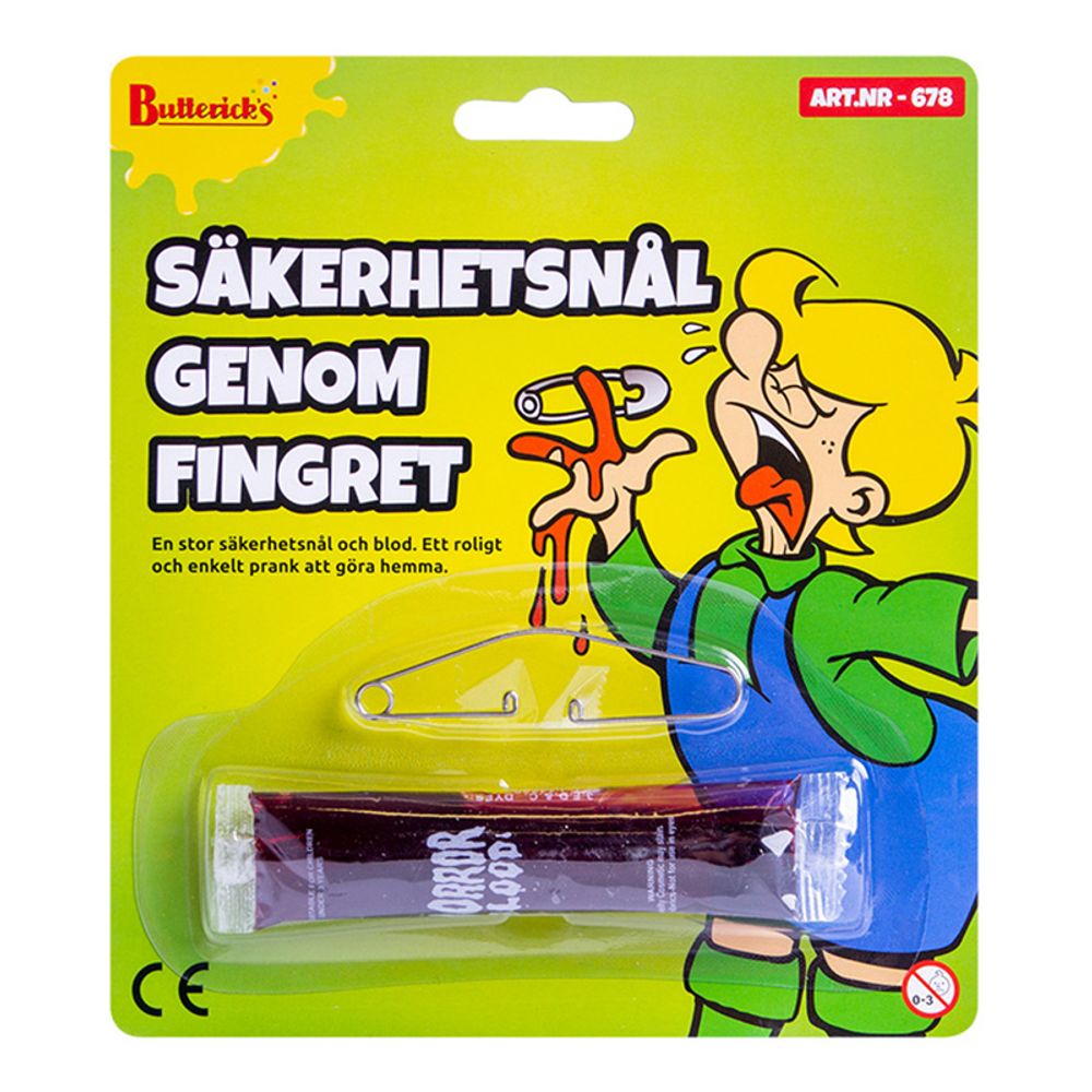 Sikkerhedsnål Gennem Fingeren Skæmtartikel