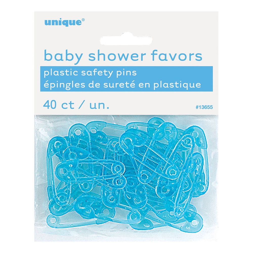 Babyshower Sikkerhetsnåler Blå i Plast