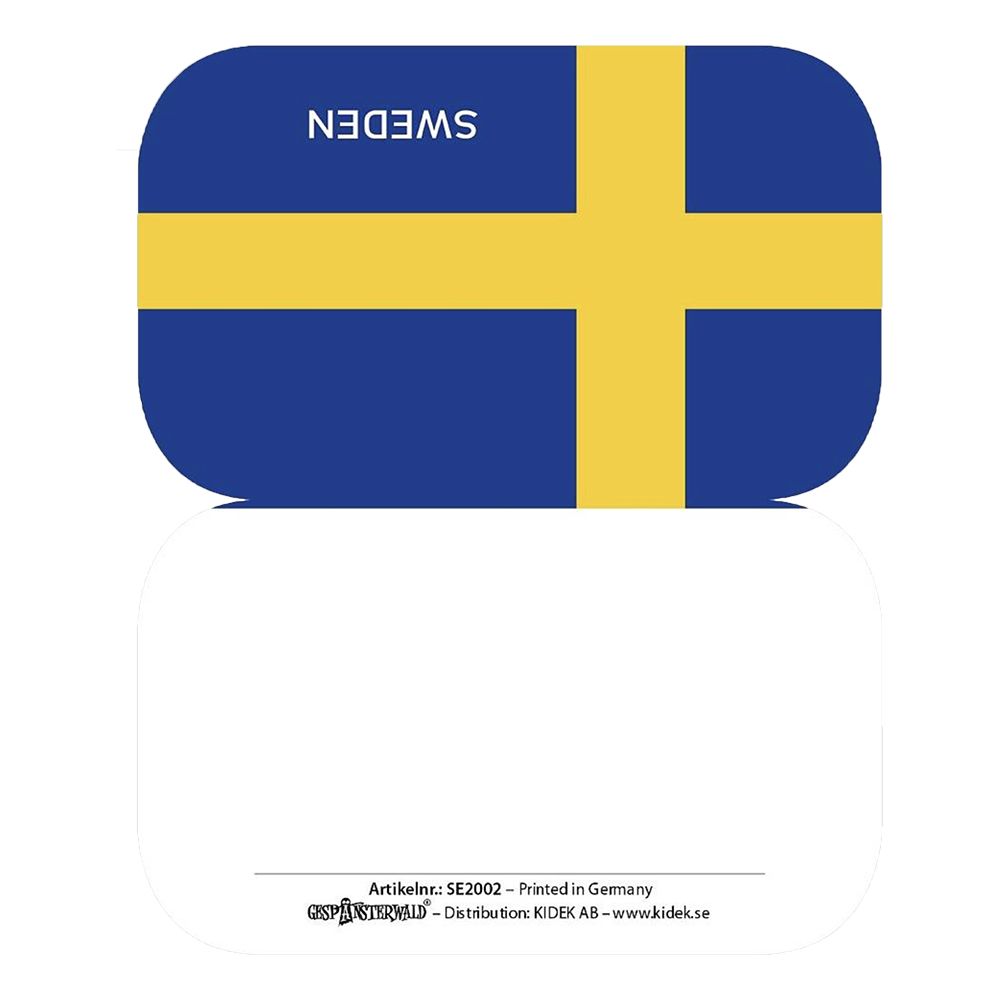 Sardinbokspostkort Det svenske flagget