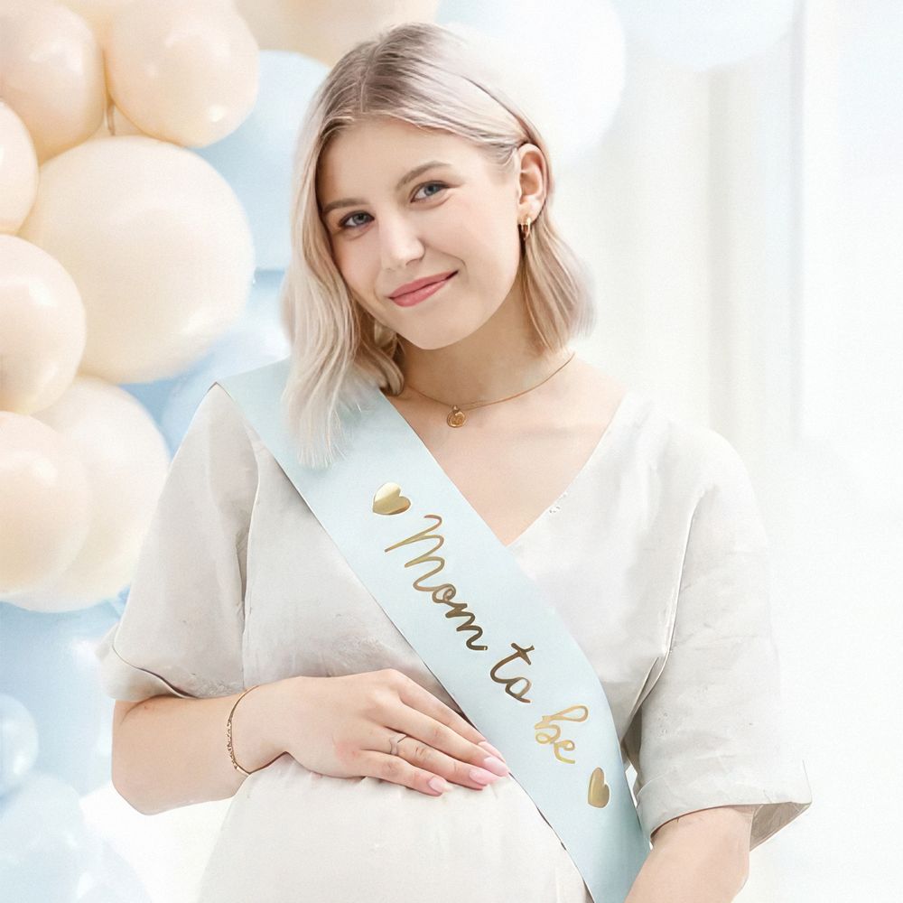 Ordensband Mom to Be Ljusblå