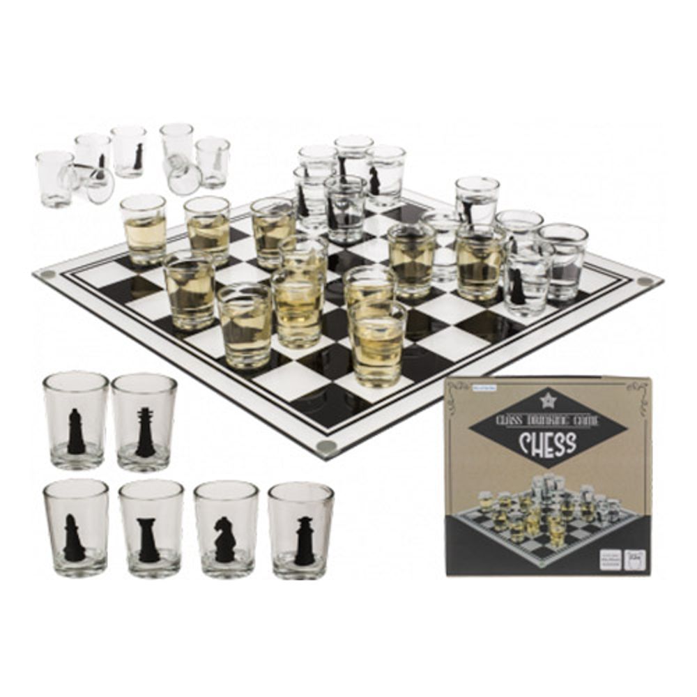 Skakspil med Shotglas