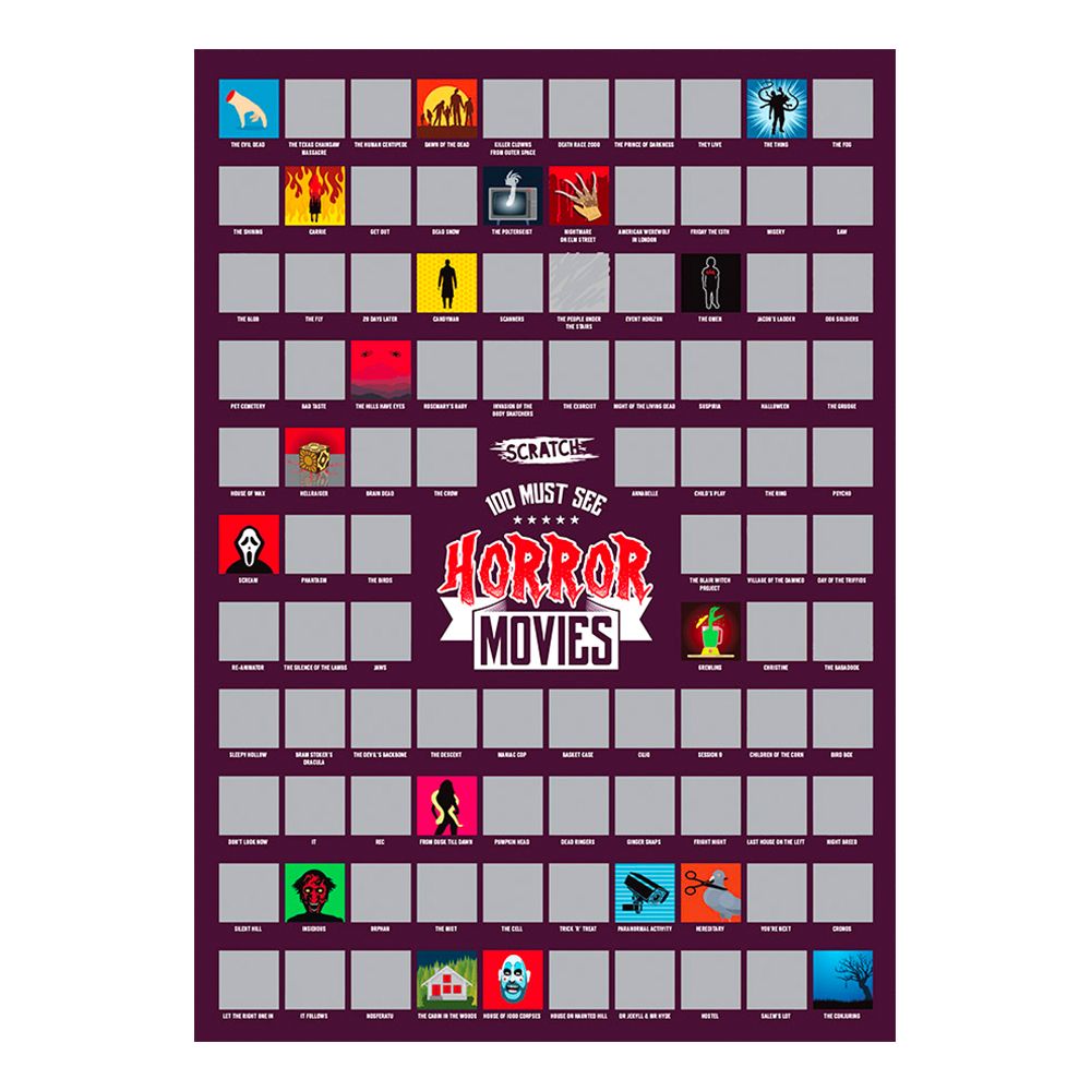 Scratch Poster Top 100 Skrekkfilmer
