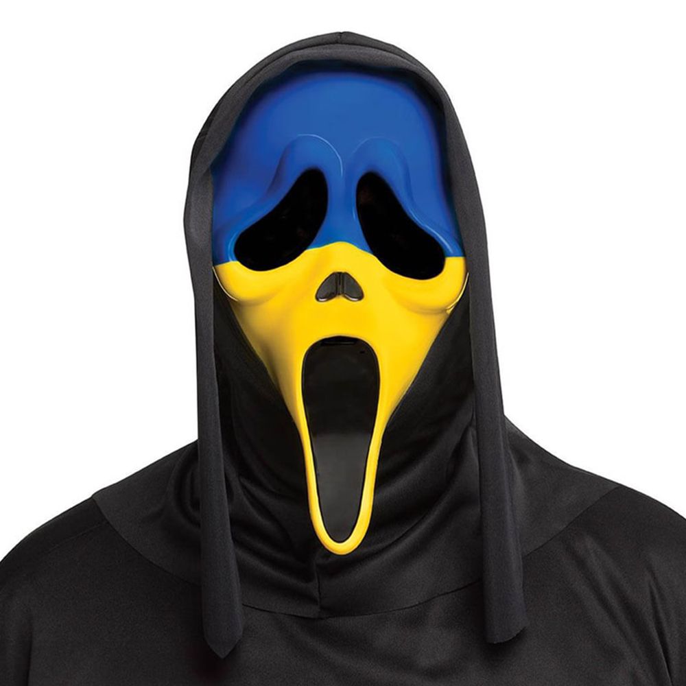 Scream Ghost Face Blå/Gul Mask | Partykungen