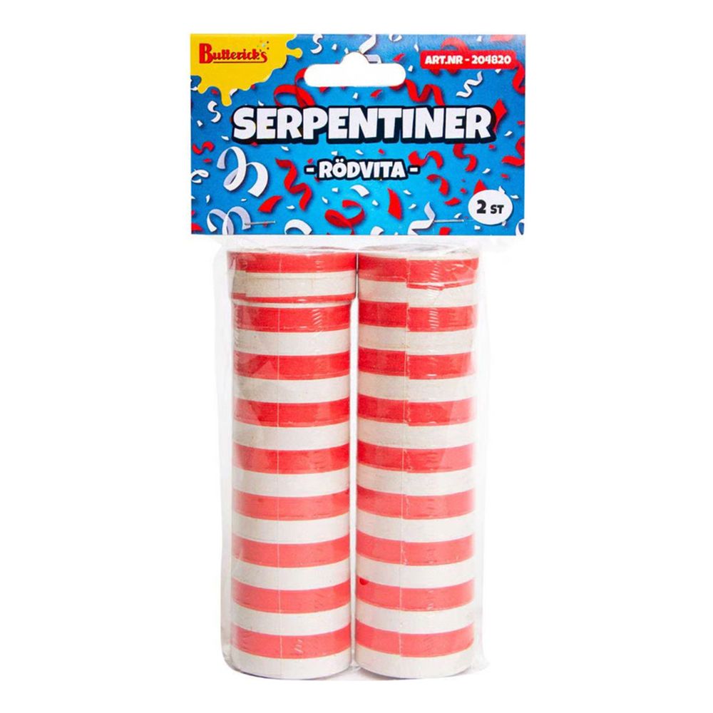 Serpentiner Rød/Hvid