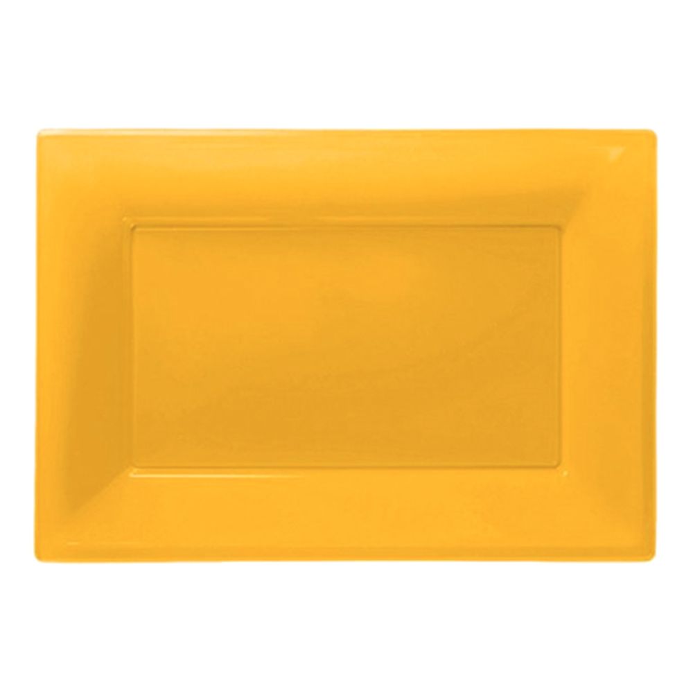 Serveringsfat i Plast Rektangel Gul