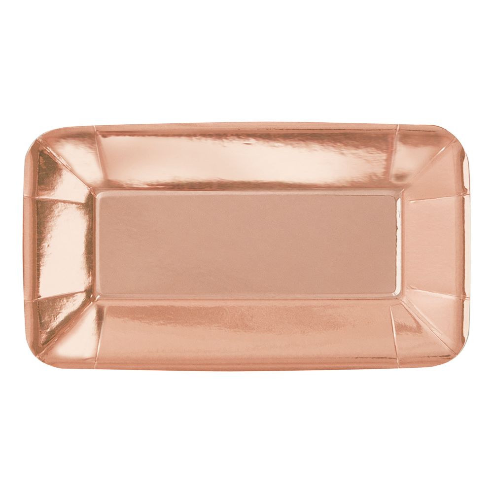 Serveringsfat Rektangel Roségull Metallic