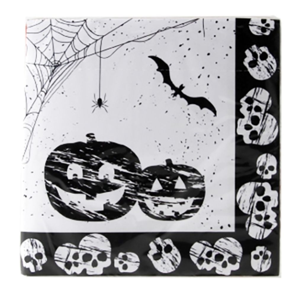 Servietter Halloween Svart/Hvite