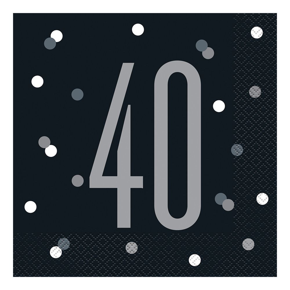 Servetter 40 Svart Prickig