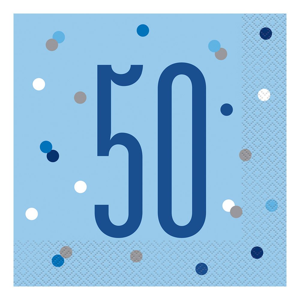 Servietter 50 Lyseblå Prikket
