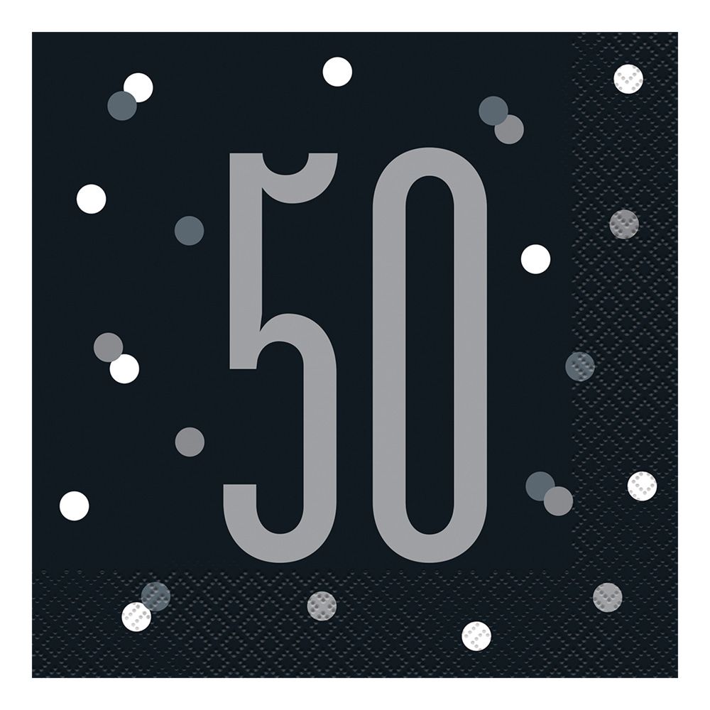 Servietter 50 Sort Prikket