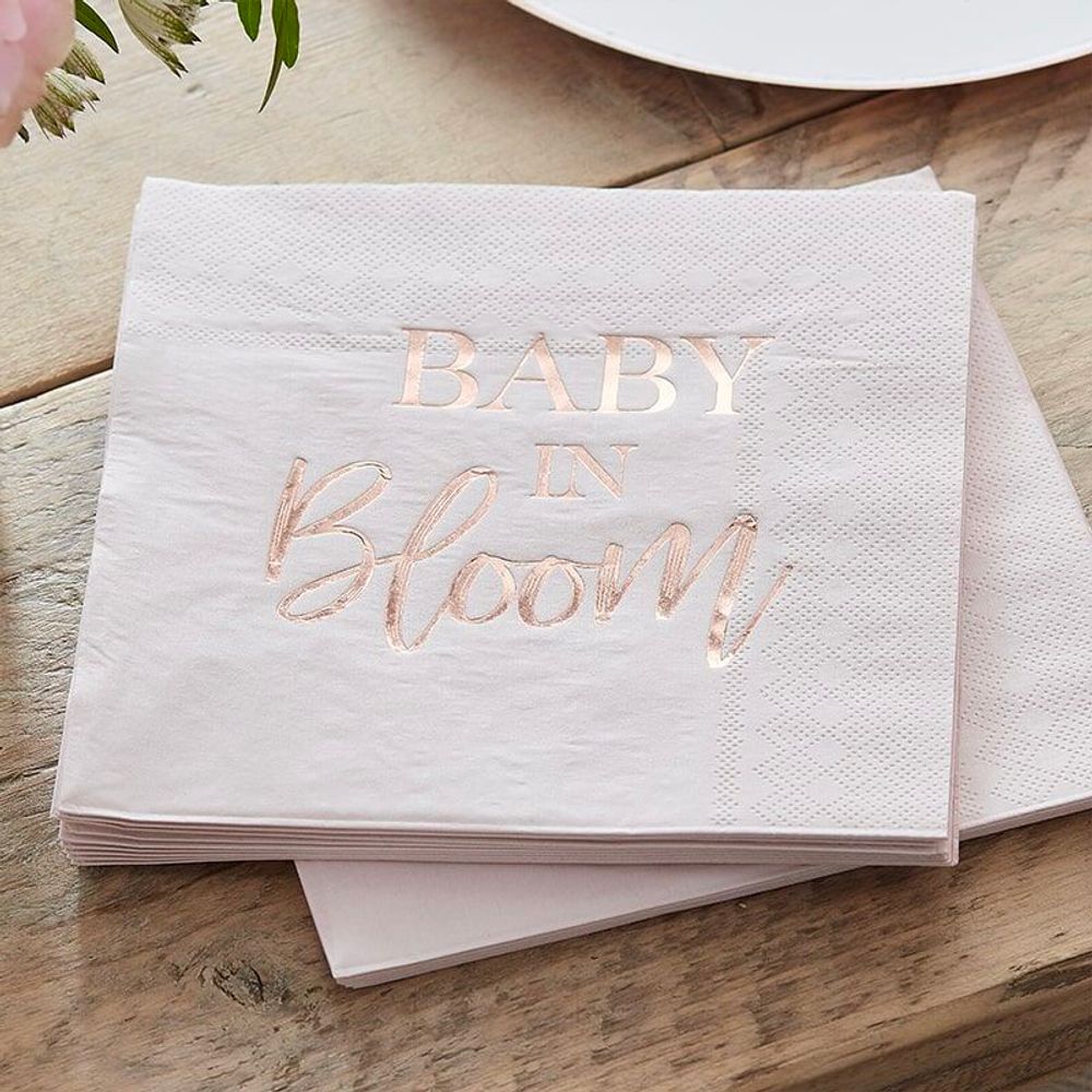 Servetter Baby In Bloom Roséguld