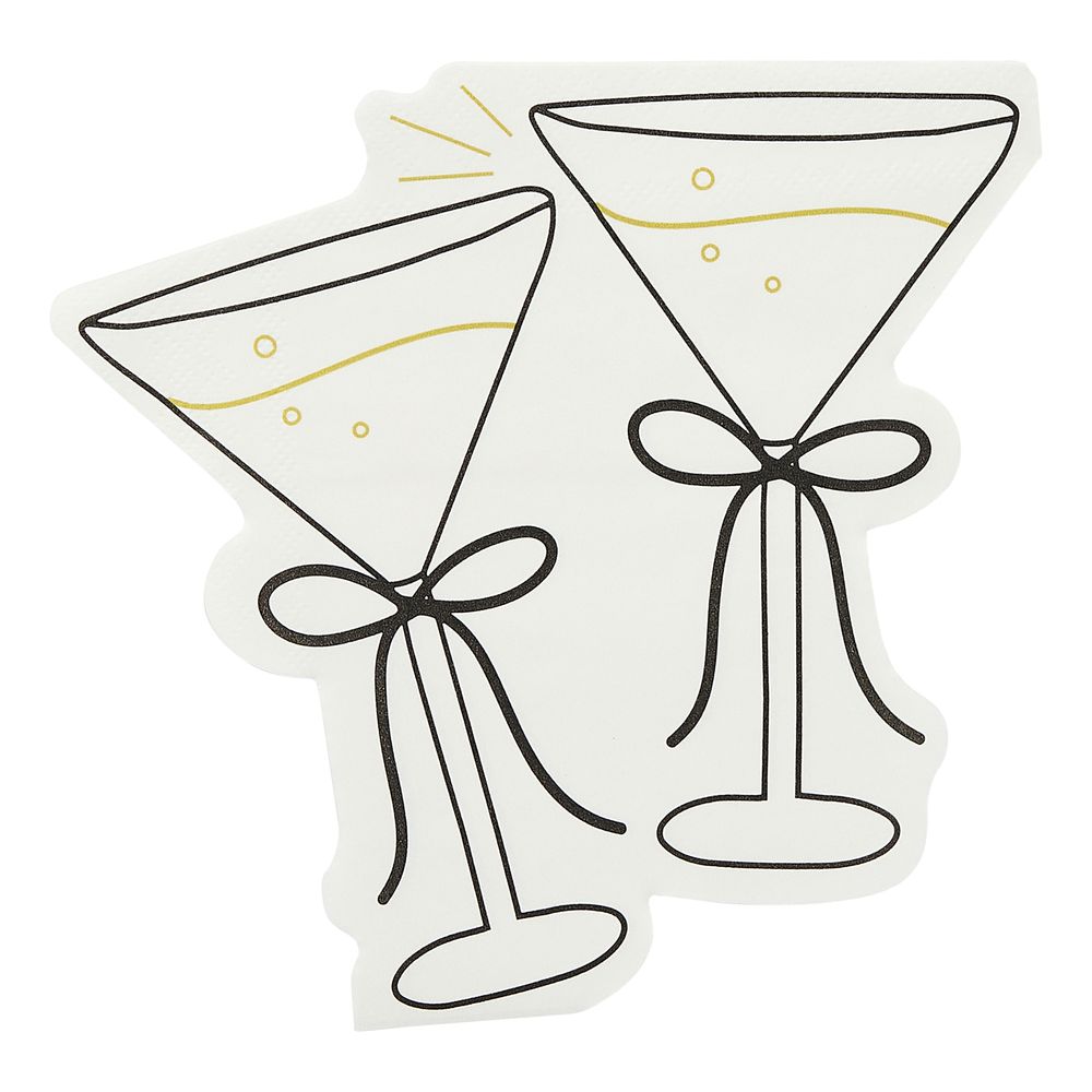 Servetter Cocktailglas Cremevit Rosett