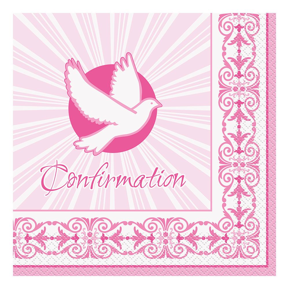 Servietter Confirmation Rosa