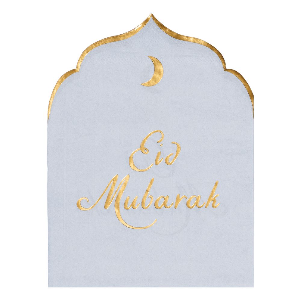 Servietter Eid Mubarak Lyseblå